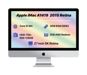 Apple iMac A1419 27" 5K 2015 | i5-RAM 8GB-HDD 1TB+SSD 128GB-VGA 2GB