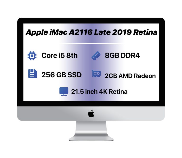 iMac A2116 21.5″ 4K 2019 | i5-RAM 8GB-SSD 256GB-VGA 2GB