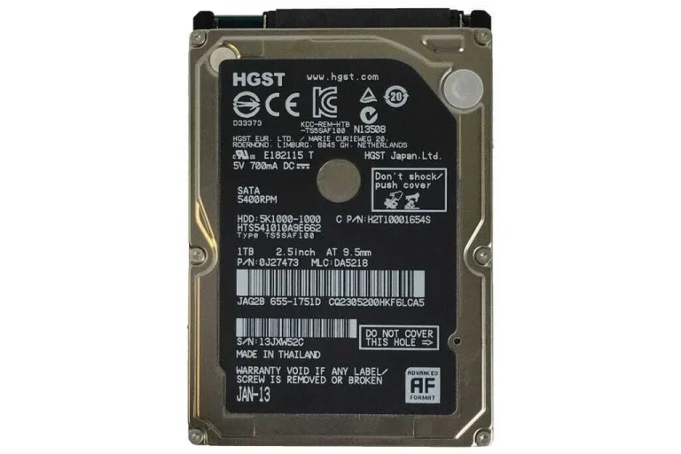 هارد دیسک 2.5 اینچی اینترنال HGST ظرفیت 1 ترابایت